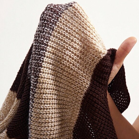 Multicolor Casual Women's Sleeveless Striped Knit Dress - Picture 9 of 9